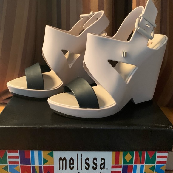Melissa Shoes - Melissa Vegan High Heel Wedge Sandals Size 7